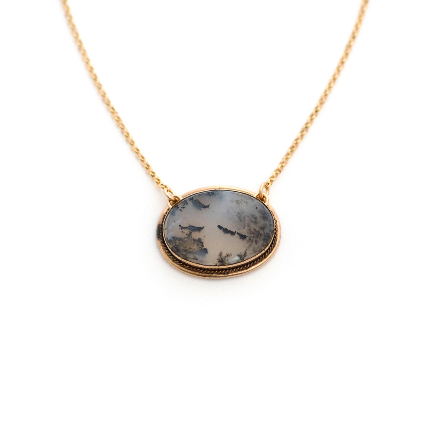 Dendritic Moss Agate Brooch Conversion Necklace