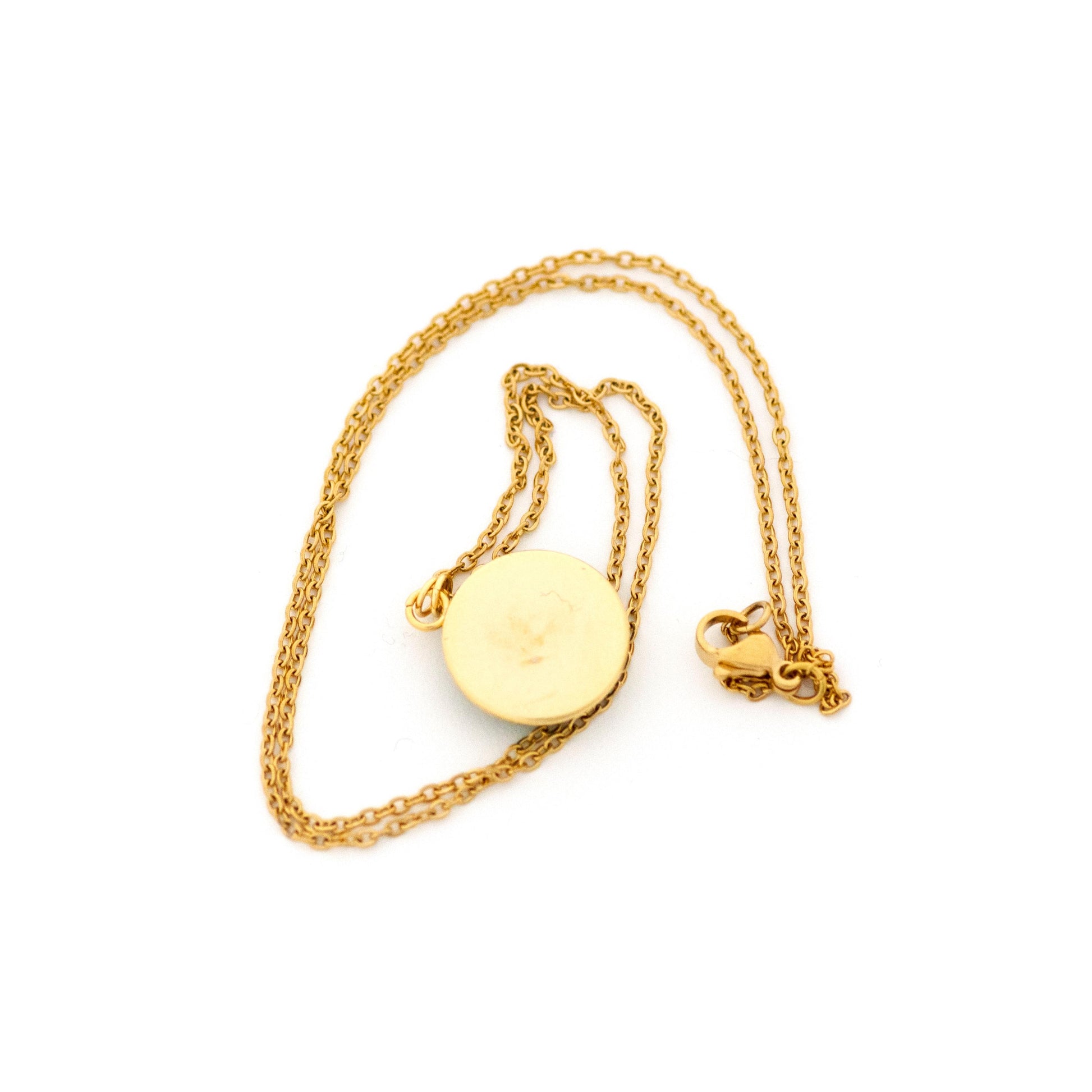 Uranium Czech Glass Button Necklace - Gold Star Yellow Uranium Glass - 1/2" Glass Pendant Necklace - Fluorescent UV Reactive Glass Jewelry