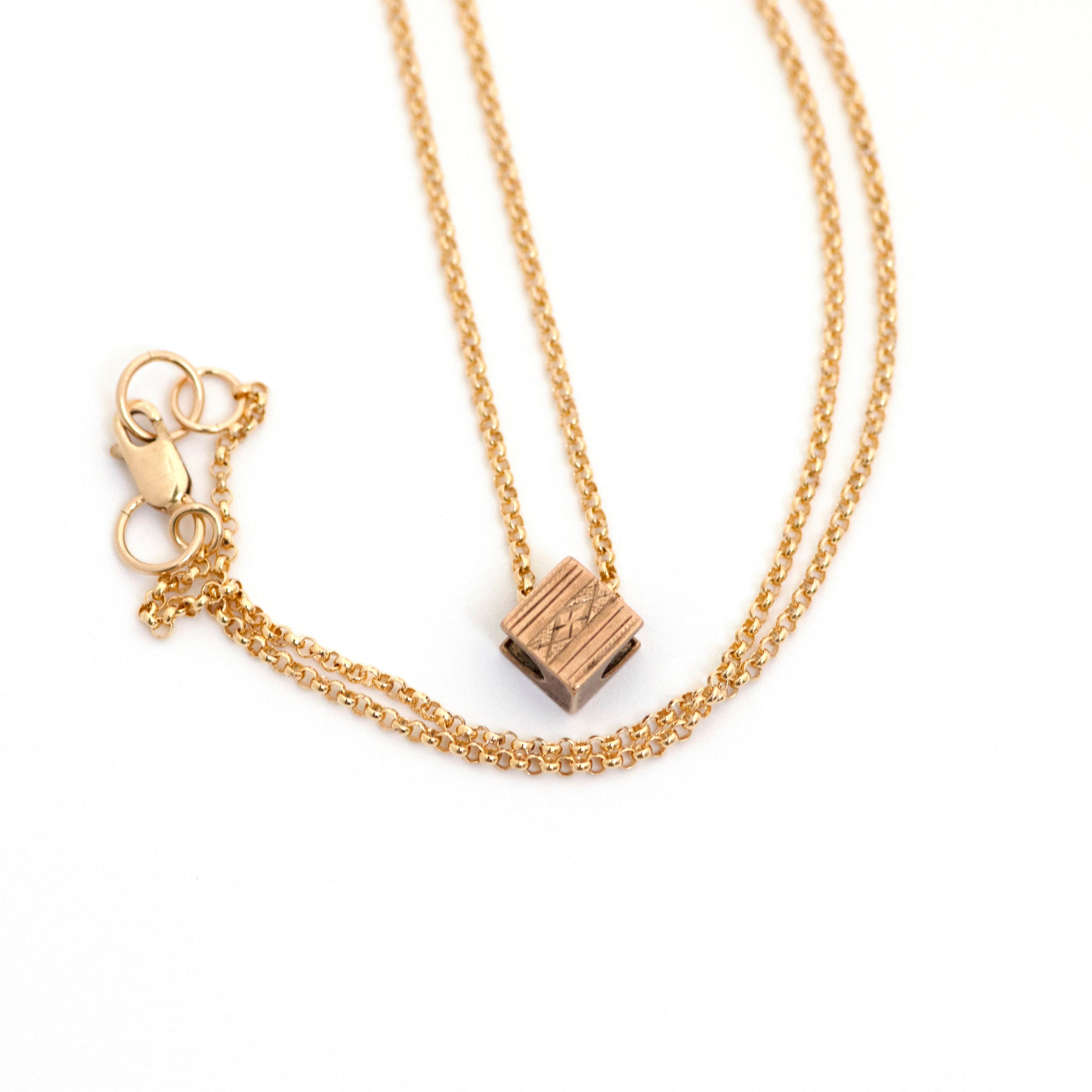 Heart Slider Necklace in 10kt Yellow Gold