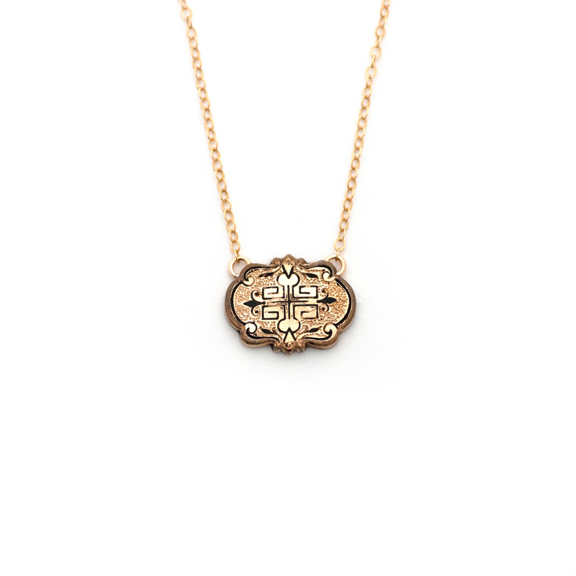 Greek Key Taille d'Epargne Cufflink Necklace – Lily Henry