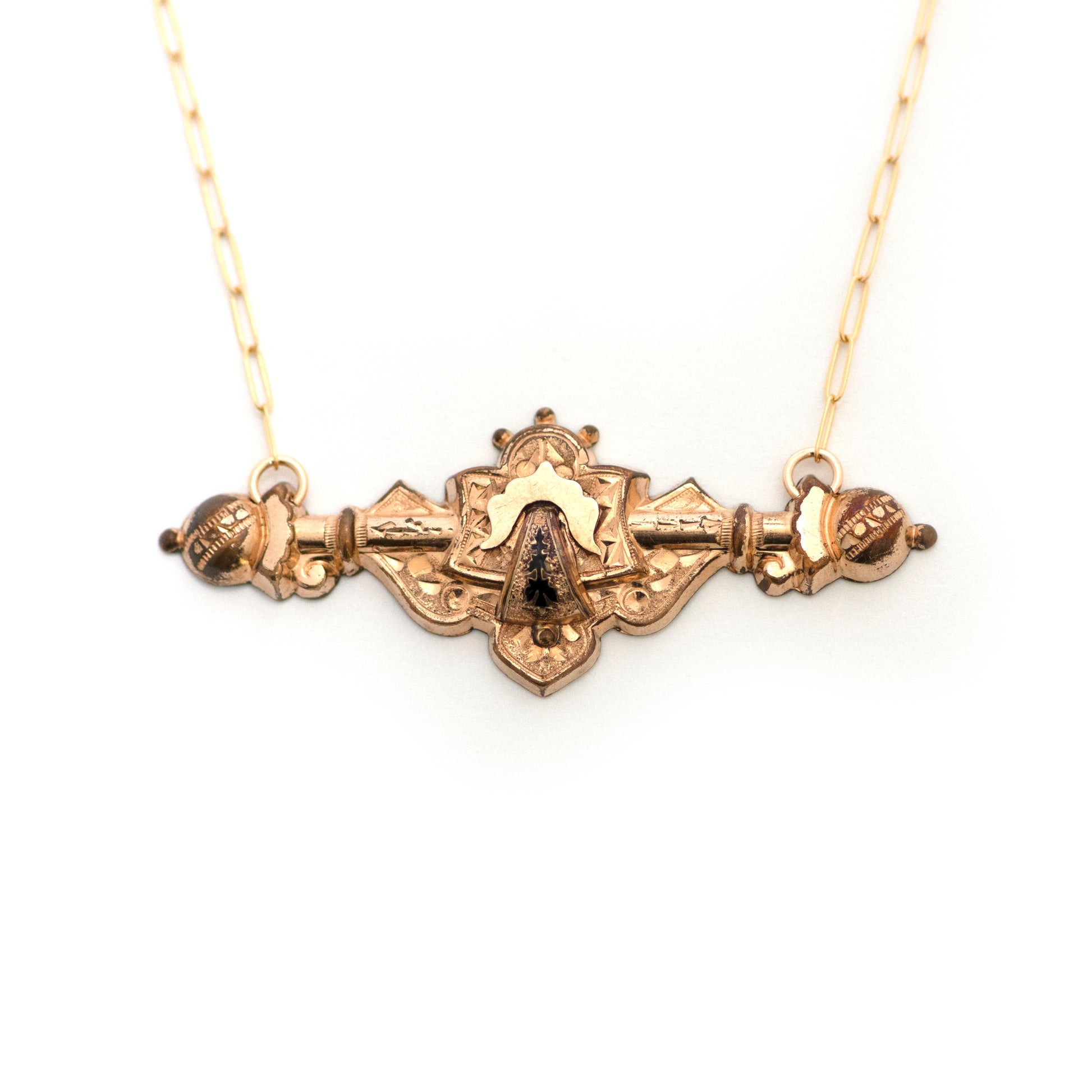 Extravagant Buckle Victorian Bar Pin Necklace