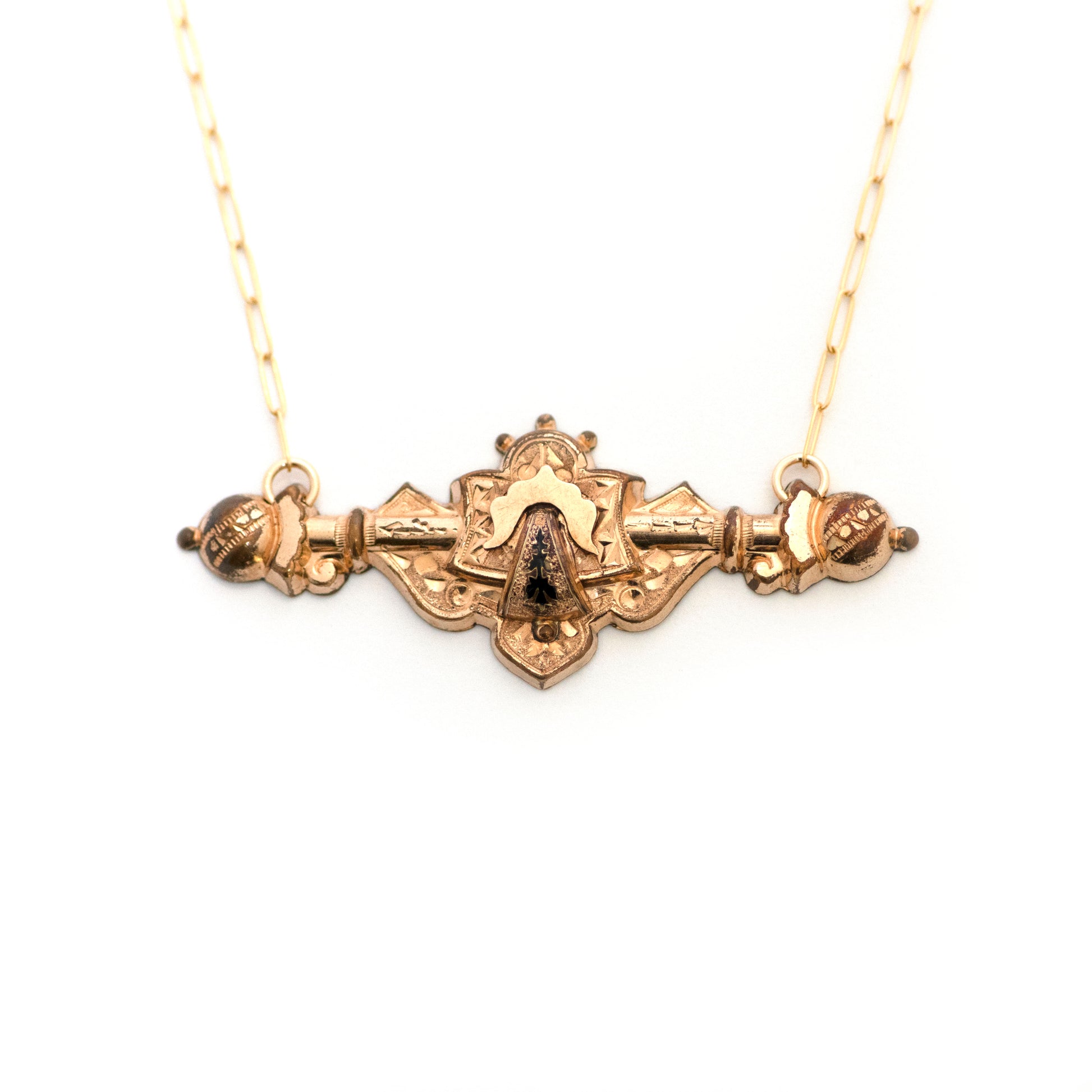 Extravagant Buckle Victorian Bar Pin Necklace