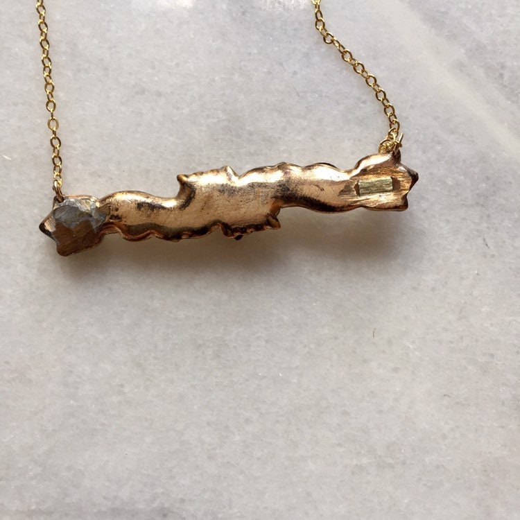 Snake Scroll Bar Pin Necklace