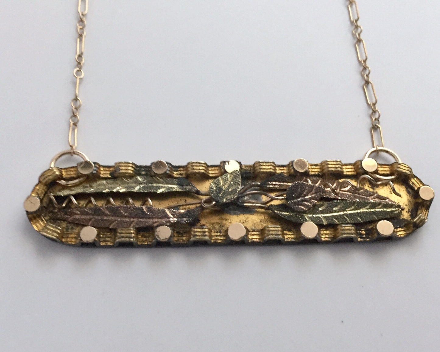 Harvest Black Hills Gold Bar Pin Necklace