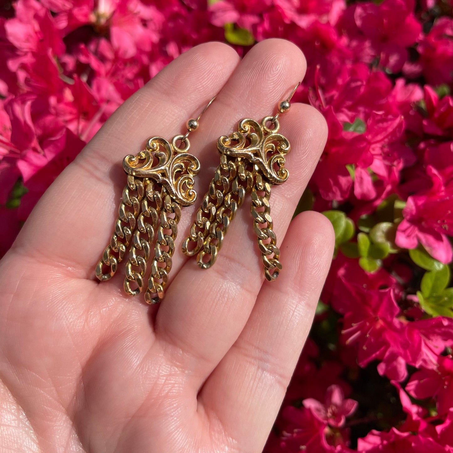 Victorian Watch Chain Chandelier Earrings