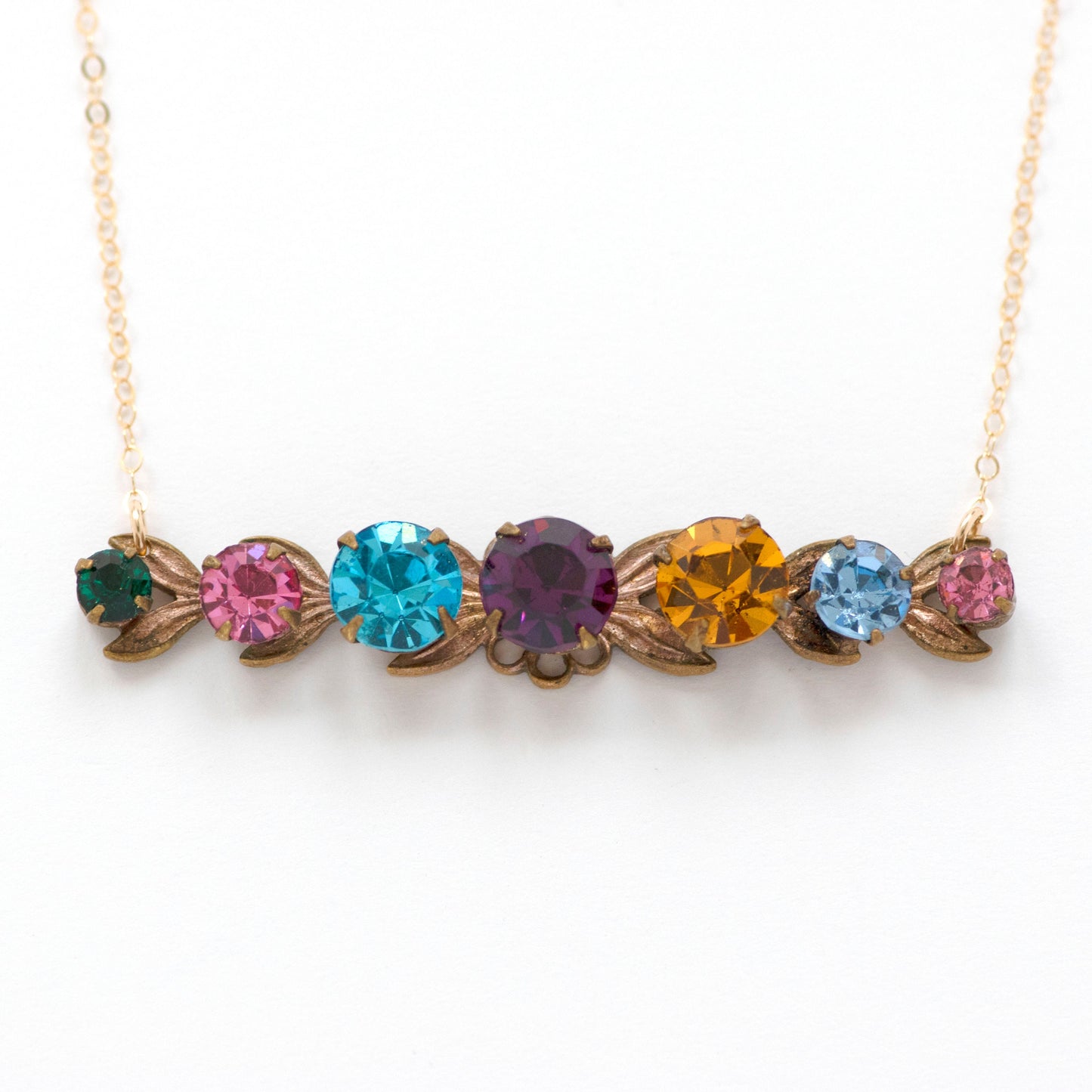 Vintage Multicolored Rhinestone Necklace