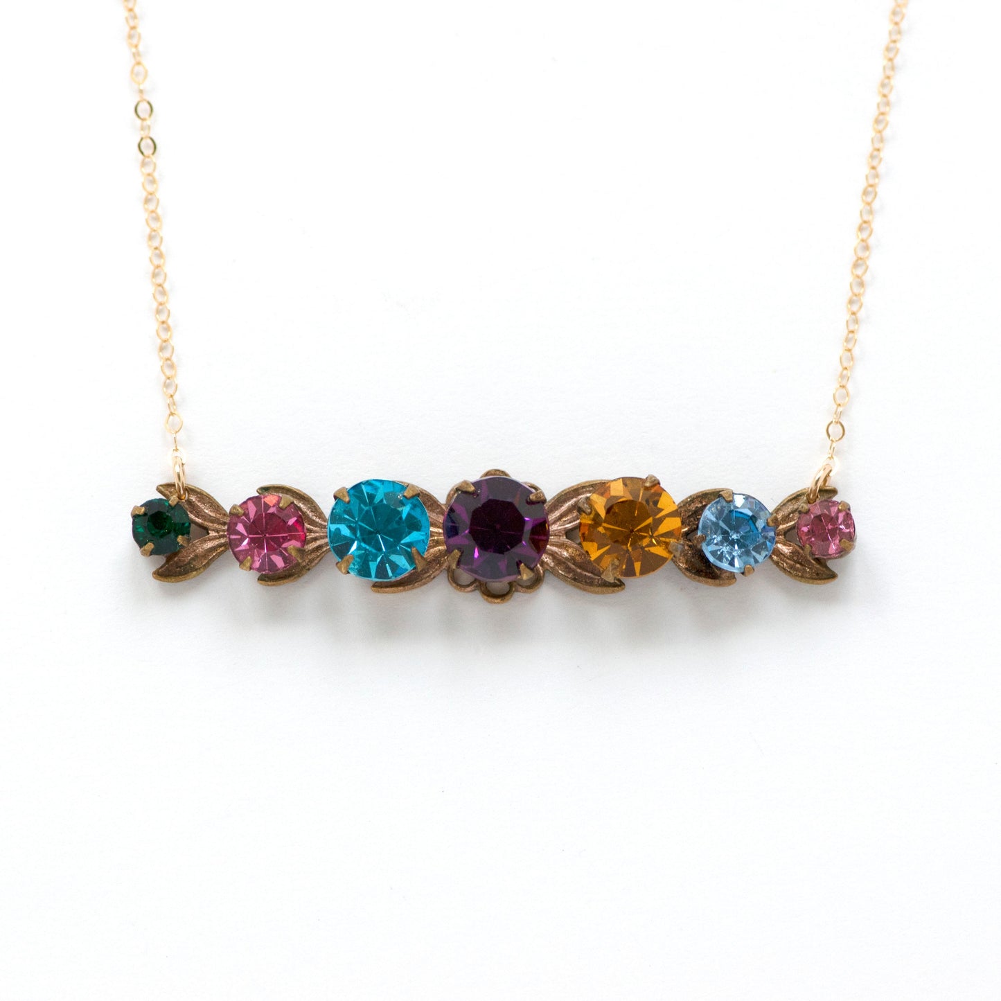 Vintage Multicolored Rhinestone Necklace