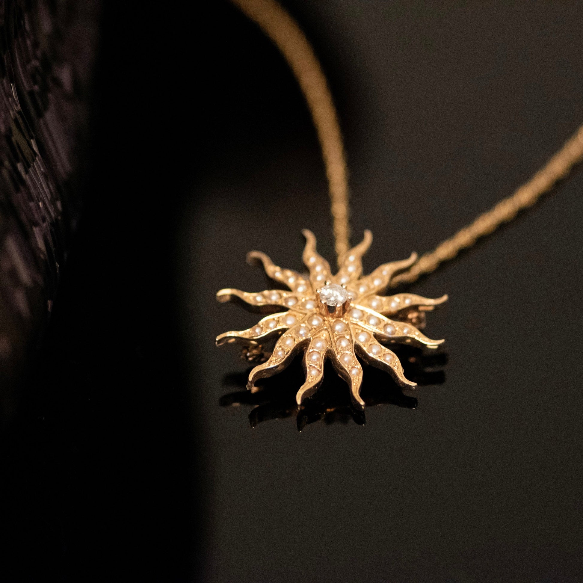 Antique Seed Pearl Starburst Brooch, Victorian Estate Jewelry UVVZCR-R -   Israel