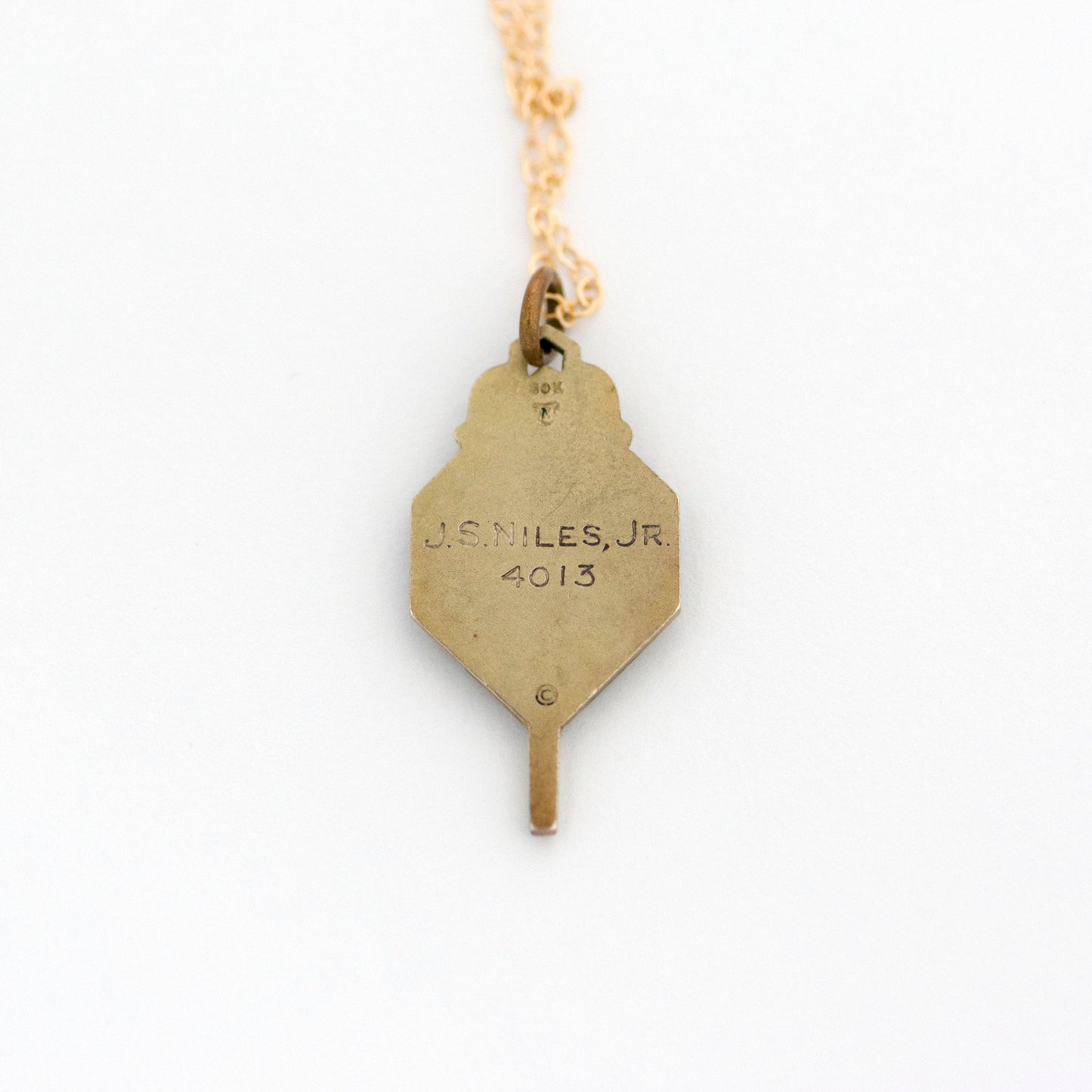 Edwardian 10k Gold Caduceus Necklace