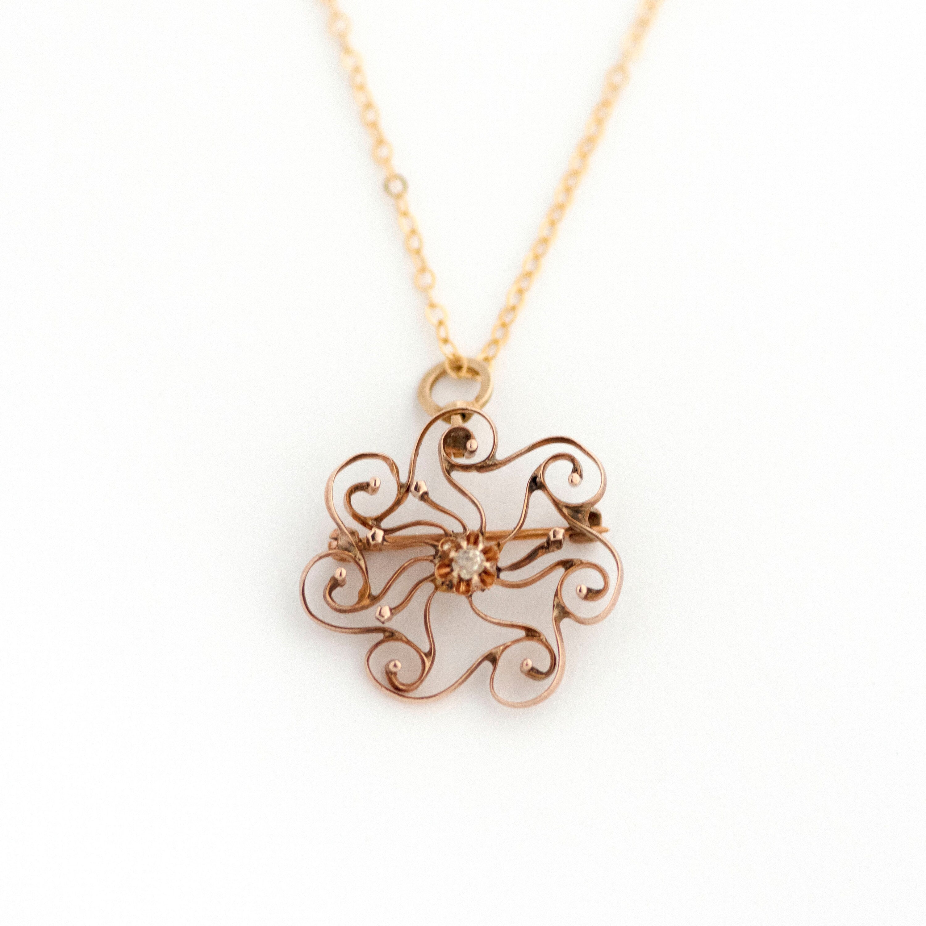 KC Designs 14k Gold and Diamond Starburst Necklace, 18