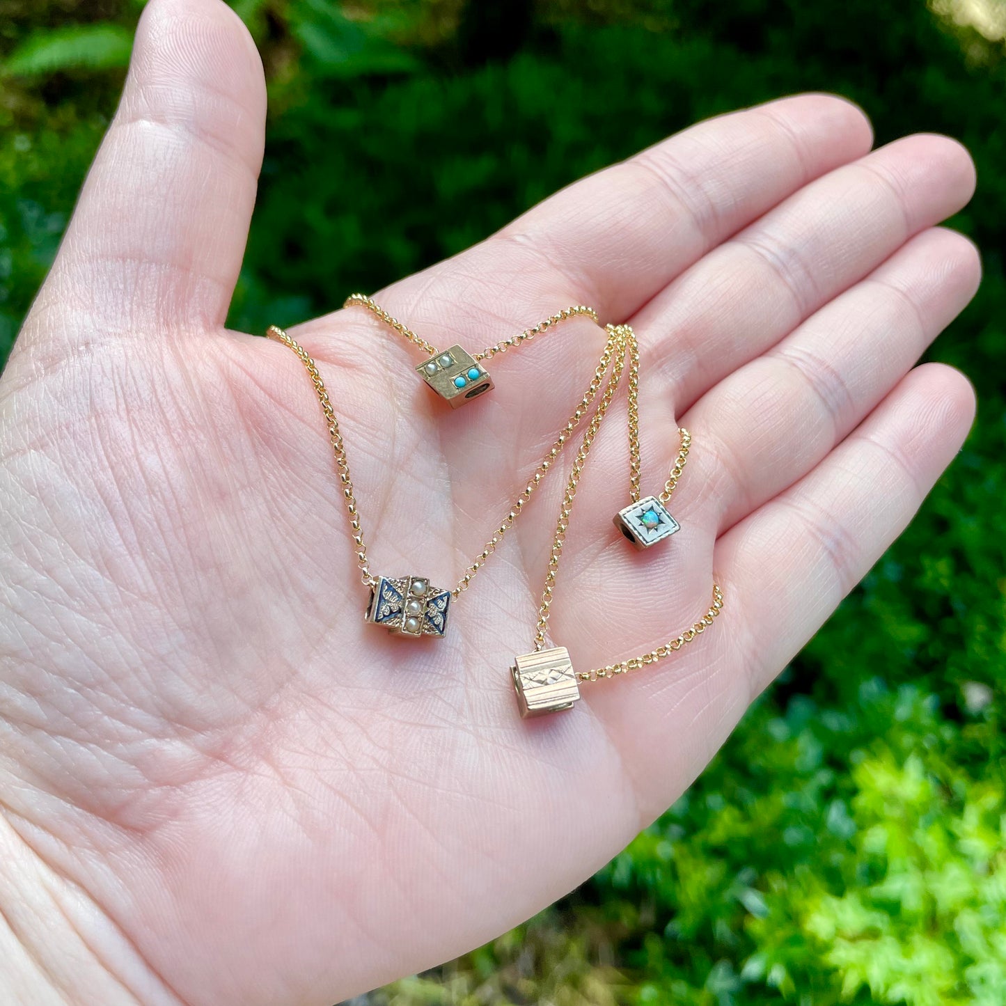 antique slider necklaces